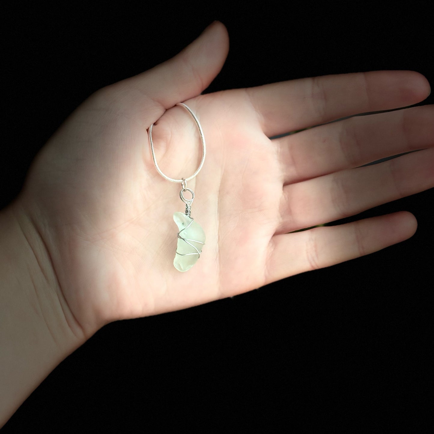 Beach Glass Necklace - Seafoam