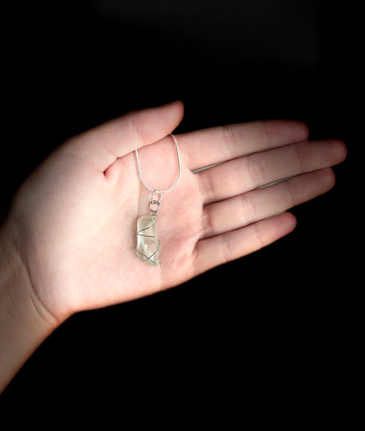 Beach Glass Necklace - icy seafoam/teal