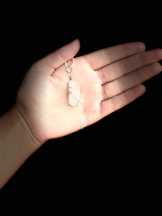 Beach Glass Necklace -White