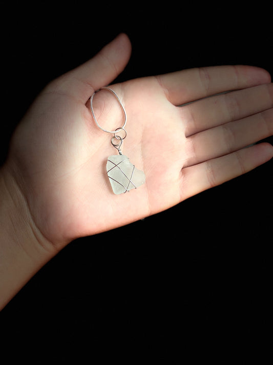 Beach Glass Necklace -Light Blue