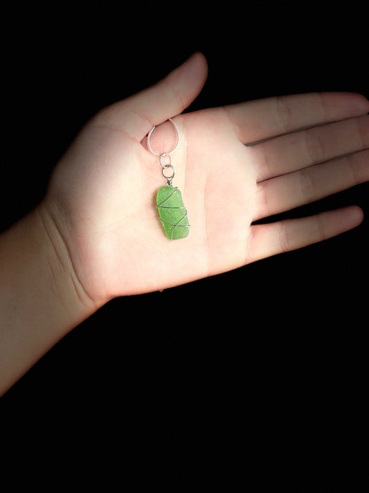 Beach Glass Necklace - Lime Green