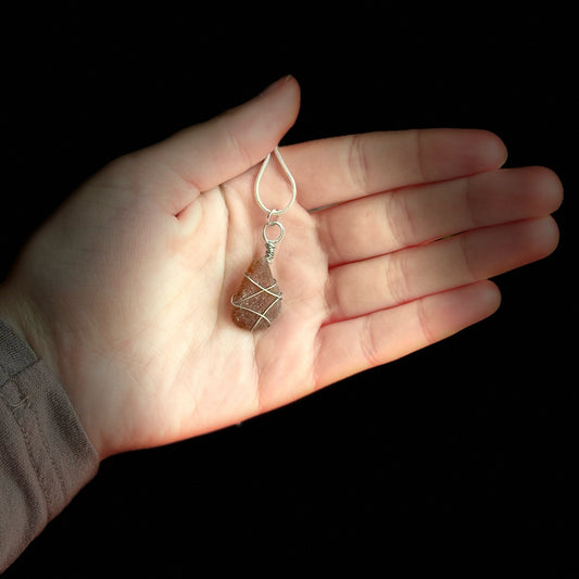 Beach Glass Necklace - Brown