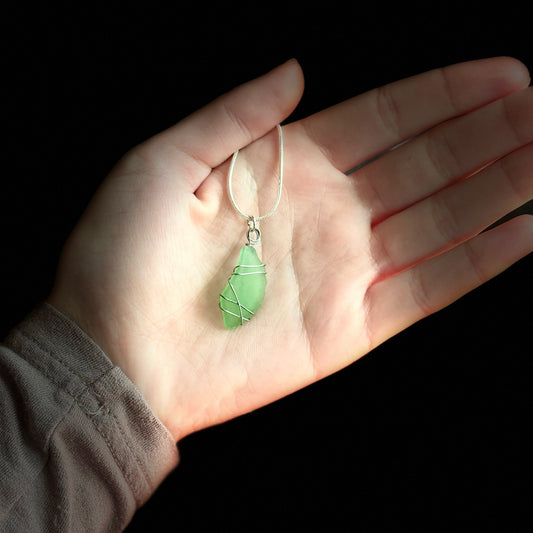 Beach Glass Necklace - Green