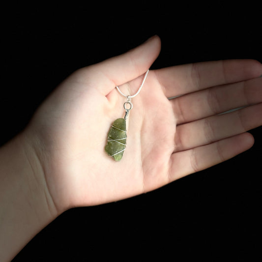 Beach Glass Necklace - Olive (Bottle Top)