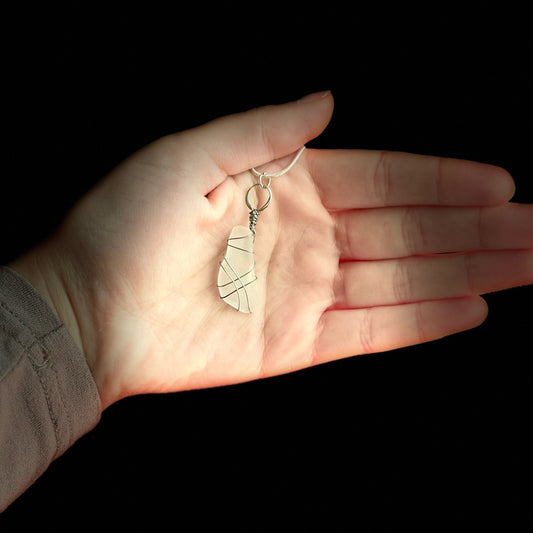 Beach Glass Necklace - White