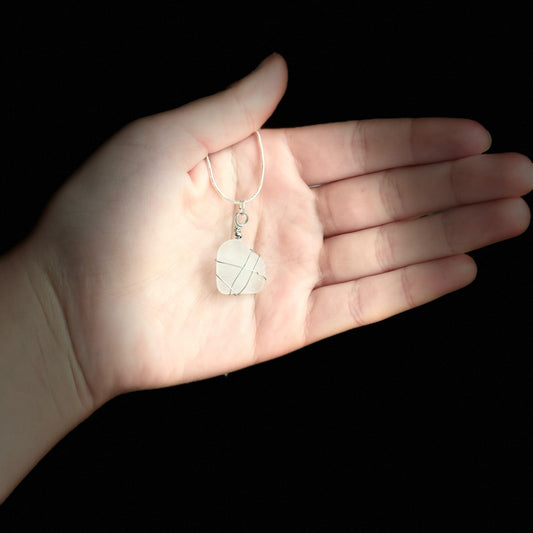 Beach Glass Necklace - White